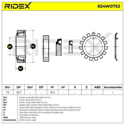 Łożysko Koła RIDEX 654W0753 654W0753 - foto 8