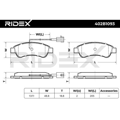 Klocki hamulcowe RIDEX 402B1093 402B1093 - foto 6