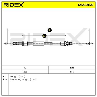 Linka Hamulca Ręcznego RIDEX 124C0140 124C0140 - foto 6