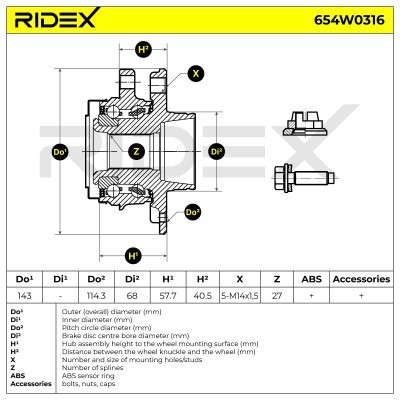 Łożysko Koła RIDEX 654W0316 654W0316 - foto 3