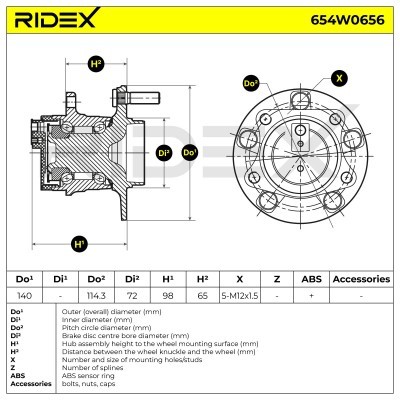 Łożysko Koła RIDEX 654W0656 654W0656 - foto 5
