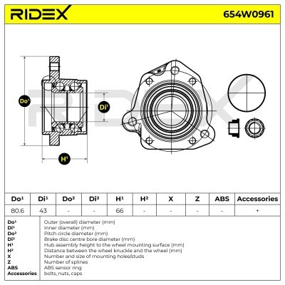 Łożysko Koła RIDEX 654W0961 654W0961 - foto 5