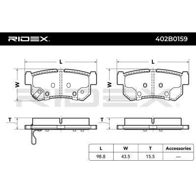 Klocki hamulcowe RIDEX 402B0159 402B0159 - foto 3