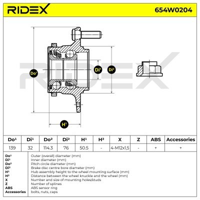 Łożysko Koła RIDEX 654W0204 654W0204 - foto 7