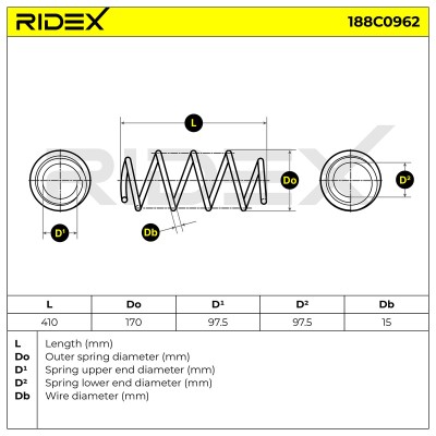 Sprężyna Zawieszenia RIDEX 188C0962 188C0962 - foto 5