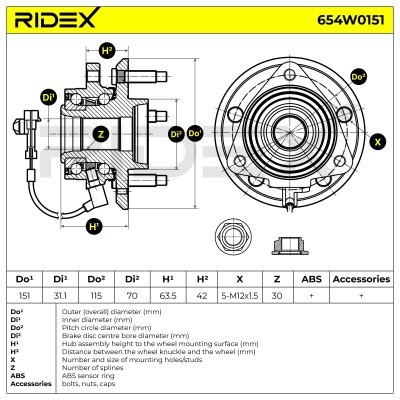 Łożysko Koła RIDEX 654W0151 654W0151 - foto 5