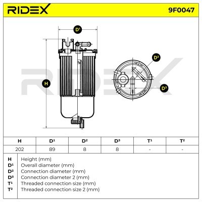Filtr Paliwa RIDEX 9F0047 9F0047 - foto 7
