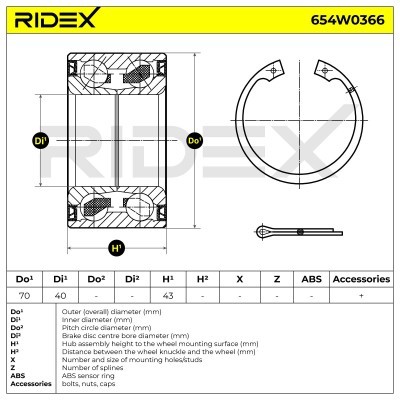Łożysko Koła RIDEX 654W0366 654W0366 - foto 3