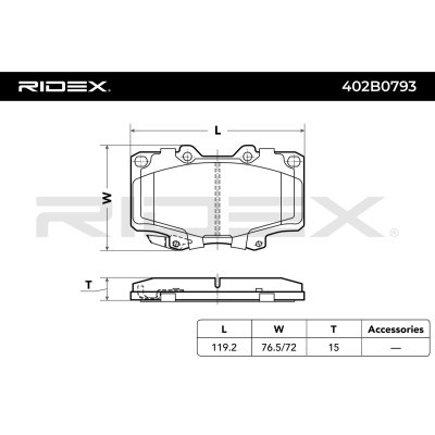 Klocki hamulcowe RIDEX 402B0793 402B0793 - foto 3