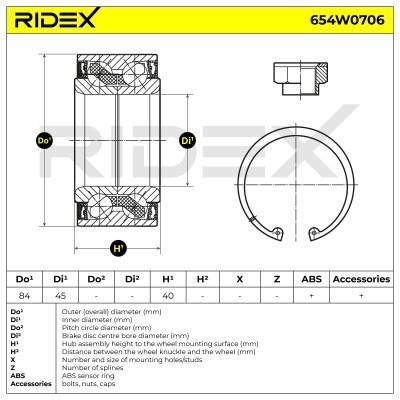 Łożysko Koła RIDEX 654W0706 654W0706 - foto 6