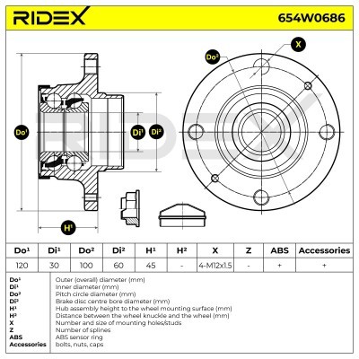 Łożysko Koła RIDEX 654W0686 654W0686 - foto 5