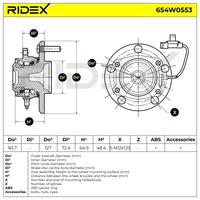Łożysko Koła RIDEX 654W0553 654W0553 - foto 5