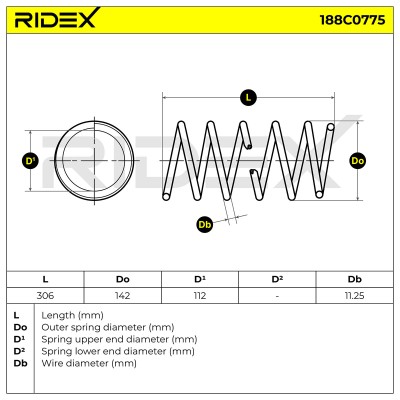 Sprężyna Zawieszenia RIDEX 188C0775 188C0775 - foto 5