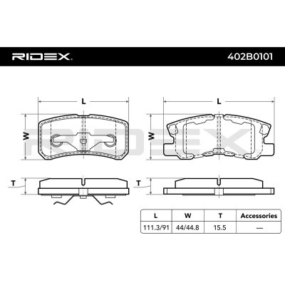 Klocki hamulcowe RIDEX 402B0101 402B0101 - foto 3