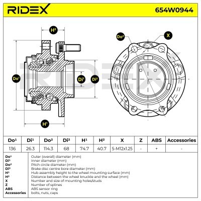 Łożysko Koła RIDEX 654W0944 654W0944 - foto 6