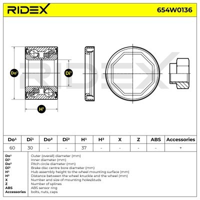 Łożysko Koła RIDEX 654W0136 654W0136 - foto 7