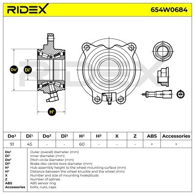 Łożysko Koła RIDEX 654W0684 654W0684 - foto 6