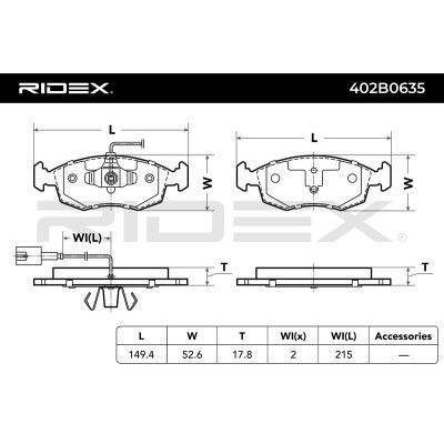Klocki hamulcowe RIDEX 402B0635 402B0635 - foto 3