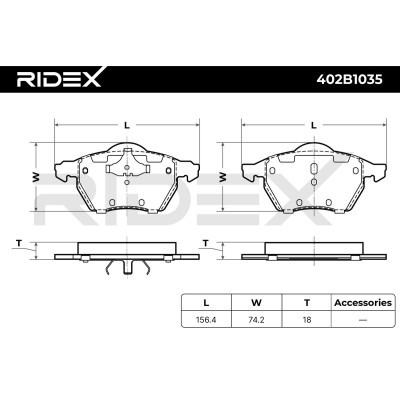 Klocki hamulcowe RIDEX 402B1035 402B1035 - foto 5
