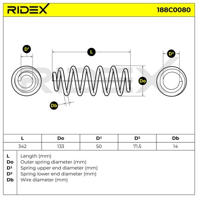 Sprężyna Zawieszenia RIDEX 188C0080 188C0080 - foto 5
