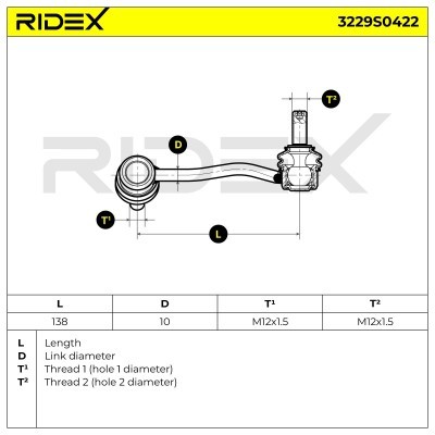 Łącznik Stabilizatora RIDEX 3229S0422 3229S0422 - foto 6