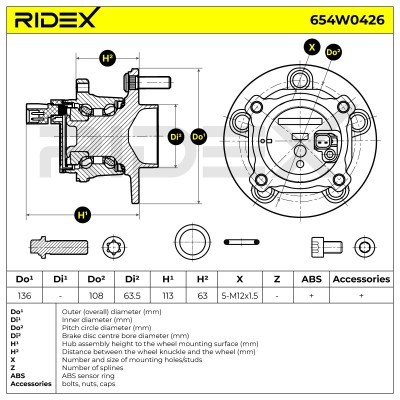 Łożysko Koła RIDEX 654W0426 654W0426 - foto 5