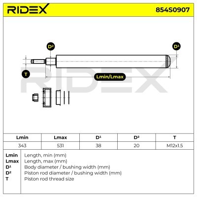 Amortyzator RIDEX 854S0907 854S0907 - foto 5