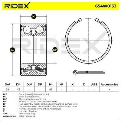 Łożysko Koła RIDEX 654W0133 654W0133 - foto 2