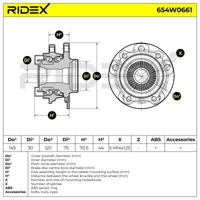 Łożysko Koła RIDEX 654W0661 654W0661 - foto 5