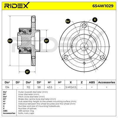 Łożysko Koła RIDEX 654W1029 654W1029 - foto 5