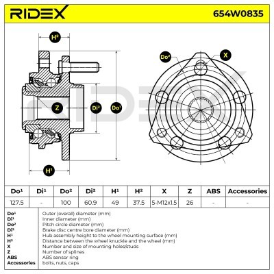 Łożysko Koła RIDEX 654W0835 654W0835 - foto 5