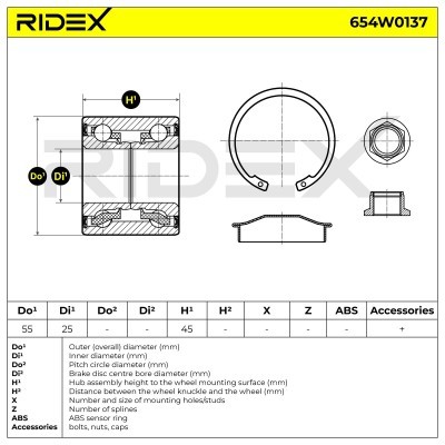 Łożysko Koła RIDEX 654W0137 654W0137 - foto 5