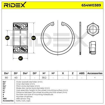 Łożysko Koła RIDEX 654W0389 654W0389 - foto 6