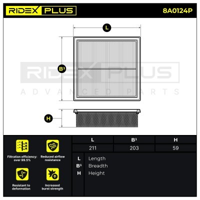 Filtr Powietrza RIDEX 8A0124P 8A0124P - foto 7