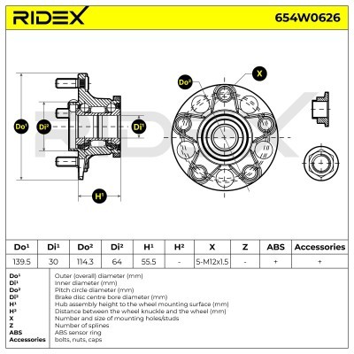Łożysko Koła RIDEX 654W0626 654W0626 - foto 2