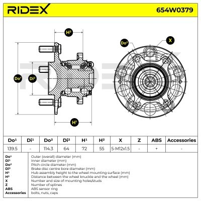 Łożysko Koła RIDEX 654W0379 654W0379 - foto 6