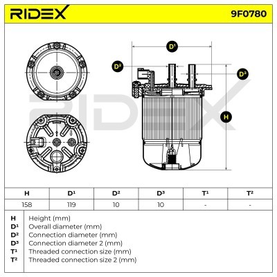 Filtr Paliwa RIDEX 9F0780 9F0780 - foto 3