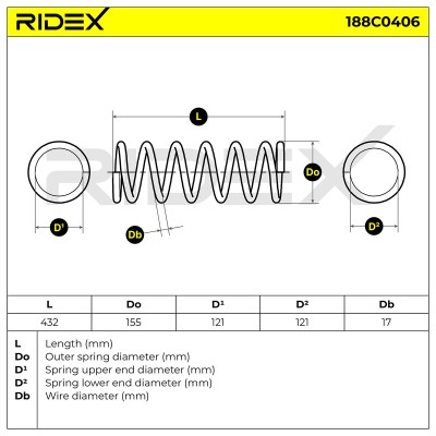 Sprężyna Zawieszenia RIDEX 188C0406 188C0406 - foto 6