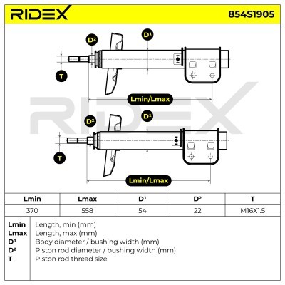 Amortyzator RIDEX 854S1905 854S1905 - foto 5