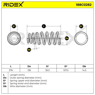 Sprężyna Zawieszenia RIDEX 188C0282 188C0282 - foto 5