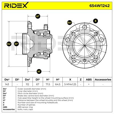 Łożysko Koła RIDEX 654W1242 654W1242 - foto 6