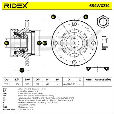 Łożysko Koła RIDEX 654W0314 654W0314 - foto 2