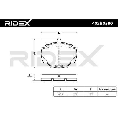 Klocki hamulcowe RIDEX 402B0580 402B0580 - foto 6