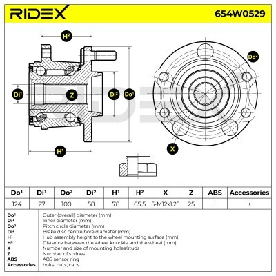 Łożysko Koła RIDEX 654W0529 654W0529 - foto 7