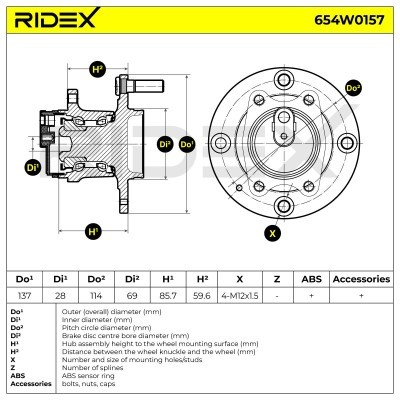 Łożysko Koła RIDEX 654W0157 654W0157 - foto 3
