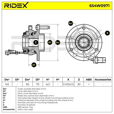 Łożysko Koła RIDEX 654W0971 654W0971 - foto 7