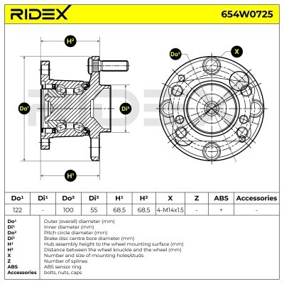 Łożysko Koła RIDEX 654W0725 654W0725 - foto 5