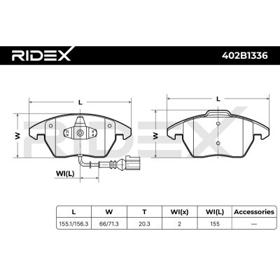 Klocki hamulcowe RIDEX 402B1336 402B1336 - foto 7