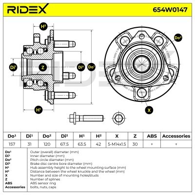 Łożysko Koła RIDEX 654W0147 654W0147 - foto 3