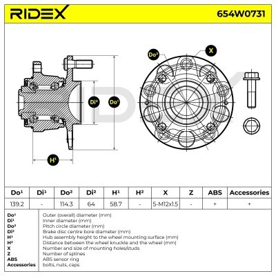 Łożysko Koła RIDEX 654W0731 654W0731 - foto 6